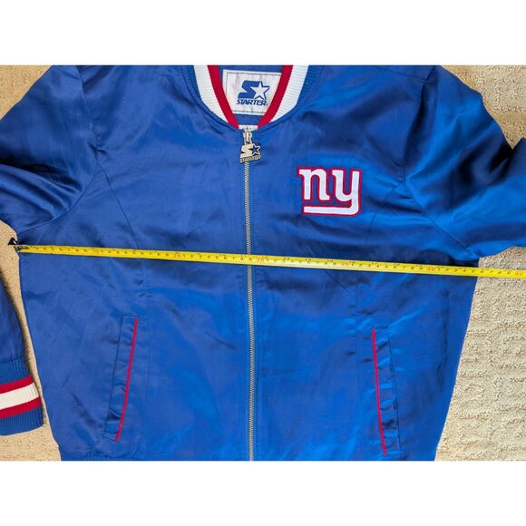 Starter New York NY Giants Jacket Mens Large Blue Embroidered Bomber G3 Apparel - Picture 7 of 12